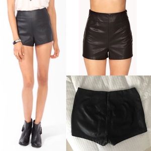 High-waisted Faux Leather Shorts NEW