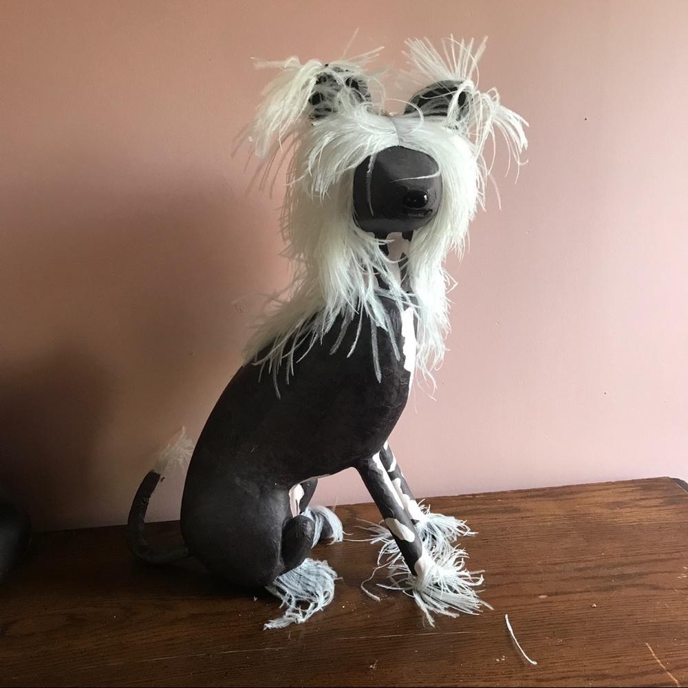 Chinese Crested Dog Statue Prop