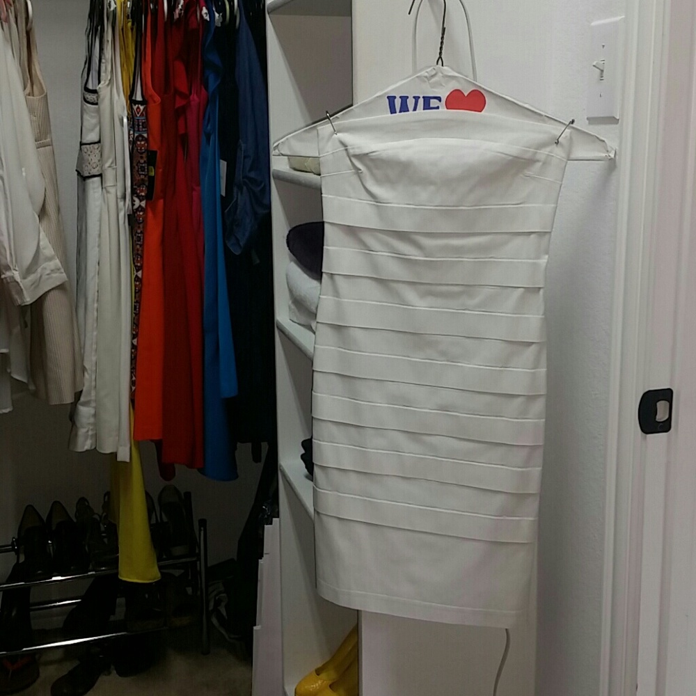 White Strapless Bandage Dress