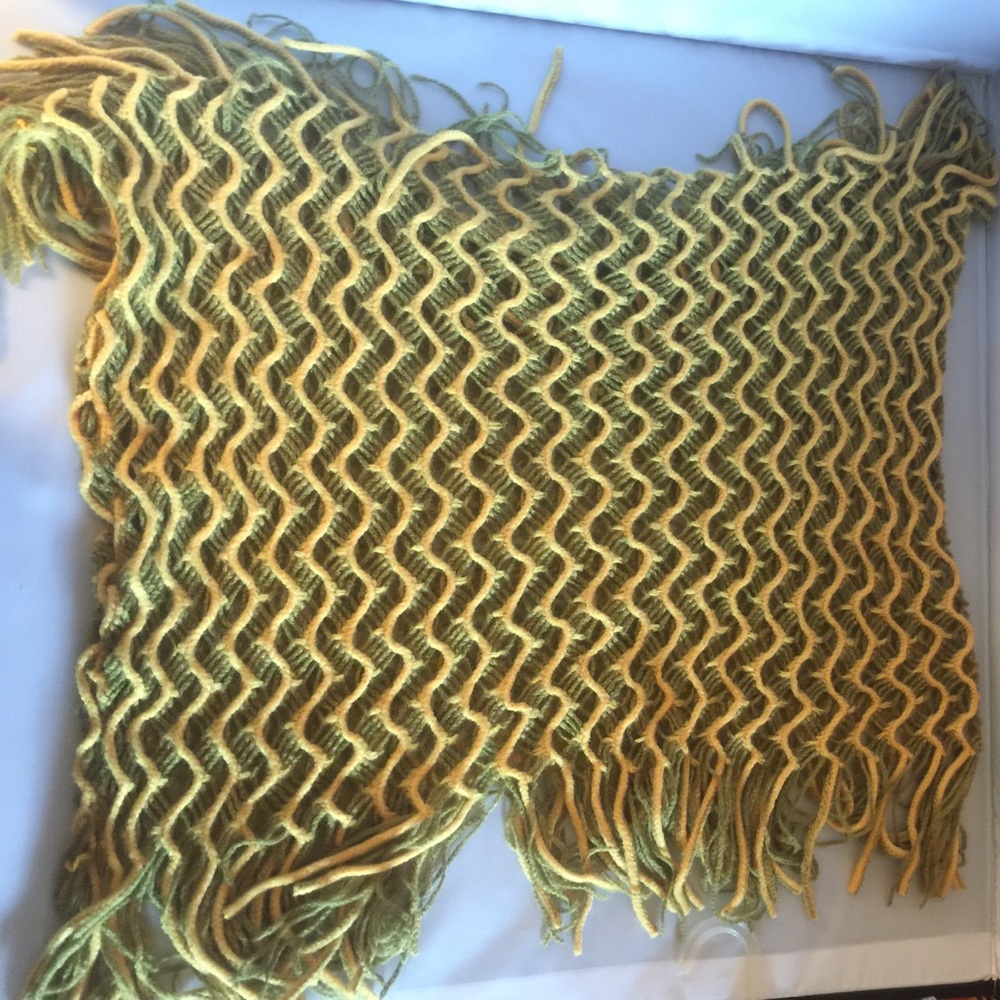 Handmade infinity scarf yellow and green