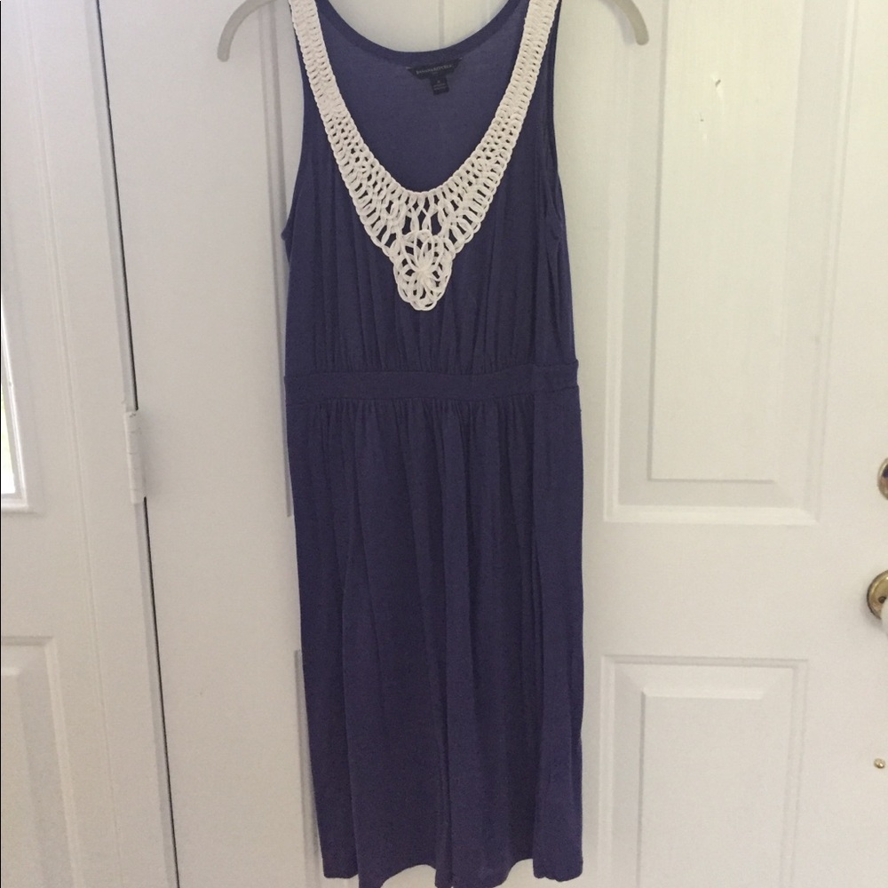 Purple dress with beautiful embroidered neckline