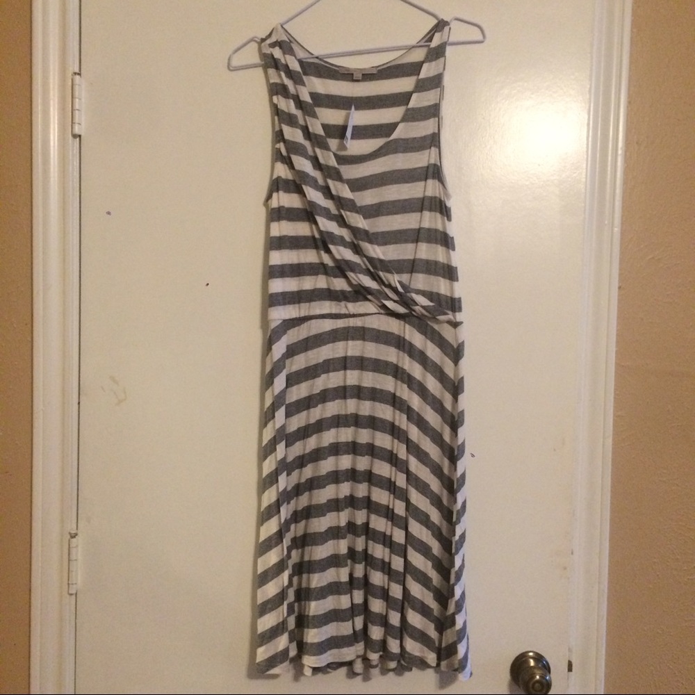 Striped knee length dress