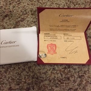 100% Authentic Cartier Love Ring Mini White Gold
