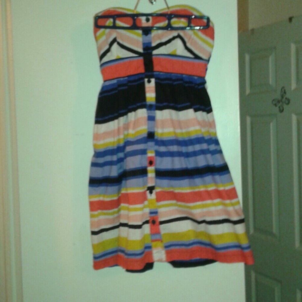 SALE! Vintage Striped multi color horizontal striped sundress with pockets!