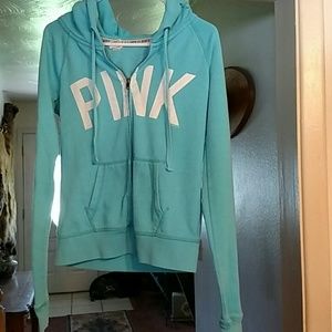 Victoria Secret Pink zip up sweatshirt Blue size s