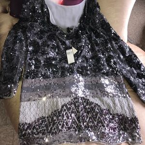 BCBG woven sequenced mini dress