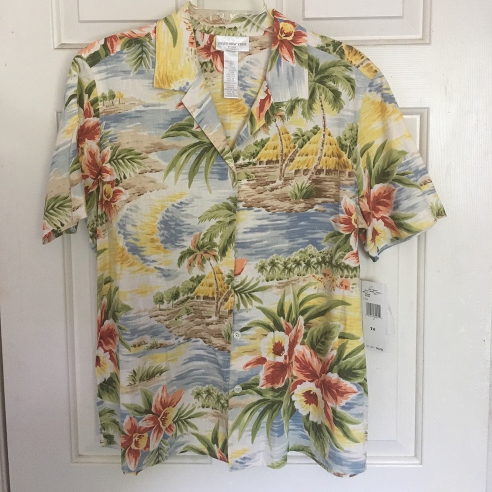 Tahiti multi colored top (Jones New York)