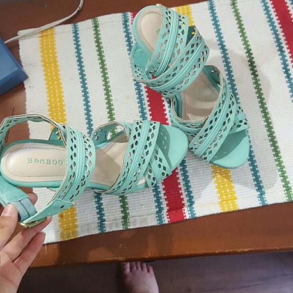 Bamboo teal wedges - Picture 3 of 6