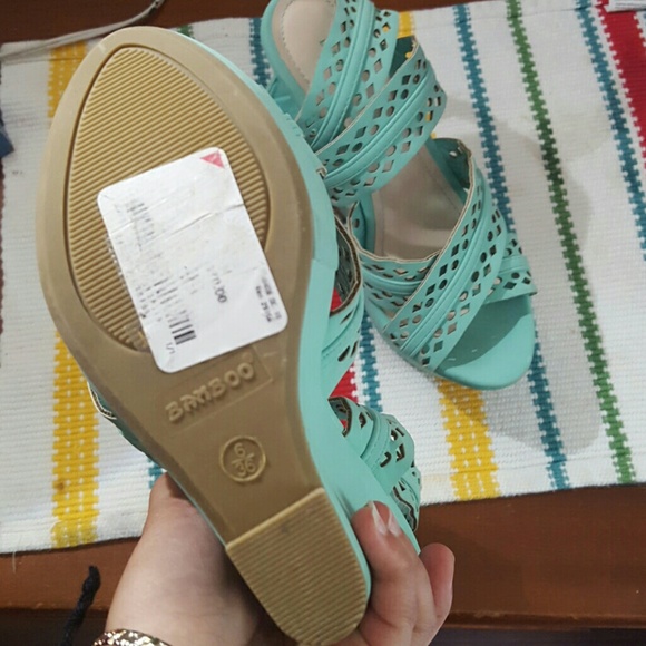 Bamboo teal wedges - Picture 5 of 6