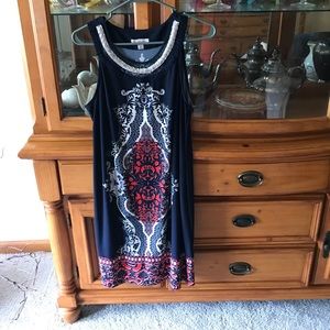 Embellished navy dress