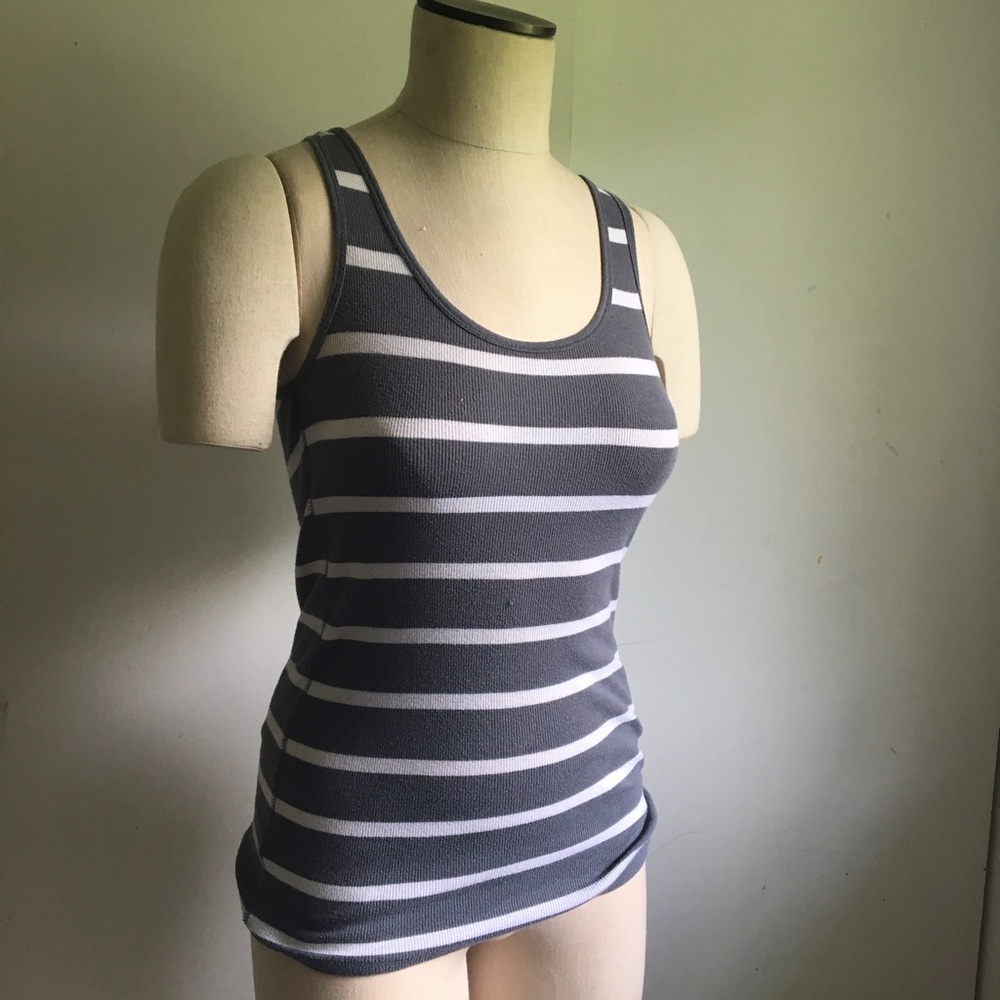 Grey & White Tank Top