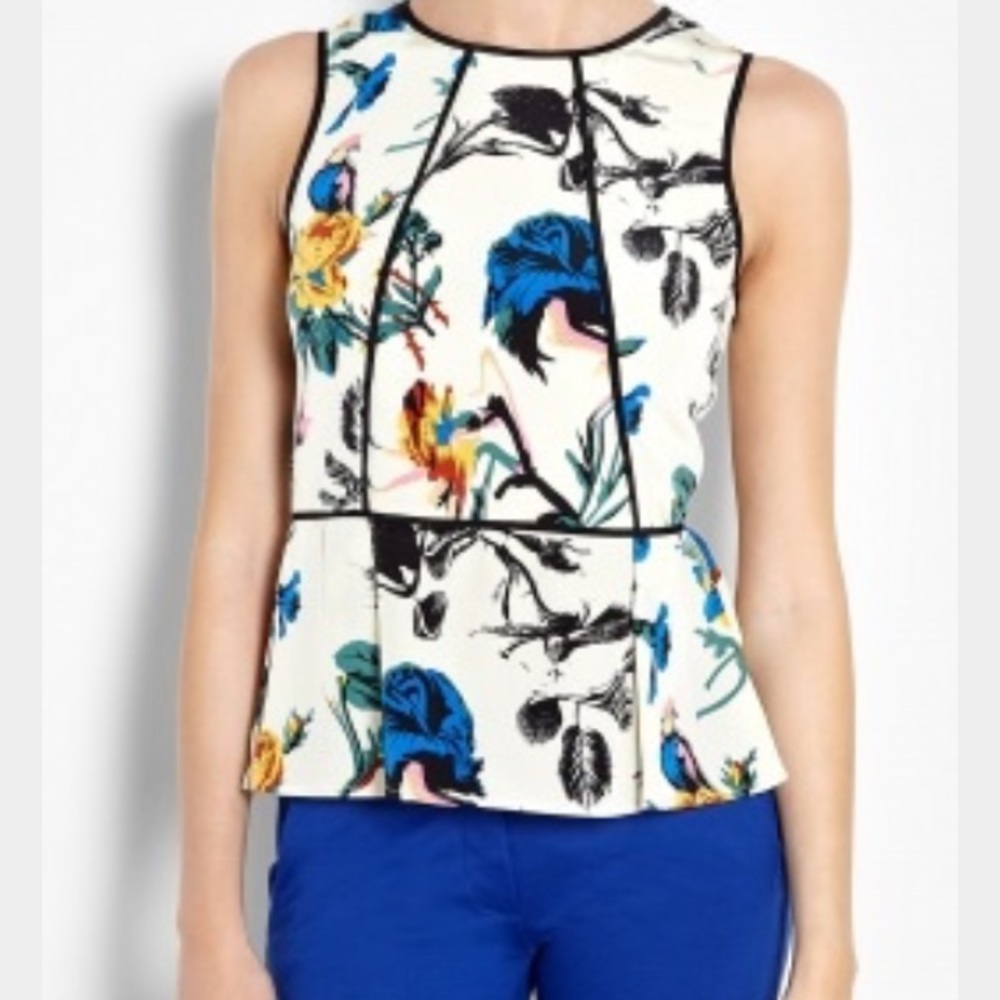 Tibi Silk Floral Peplum Top size 8😍💖