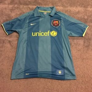 Barcelona 07/08 Blue Alternate Jersey Ronaldinho
