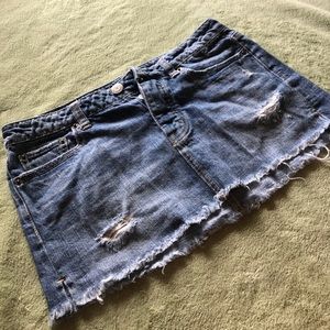 American Eagle Cut-off Jean Skirt Size 0