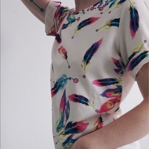 Brooklyn boutique feather shirt