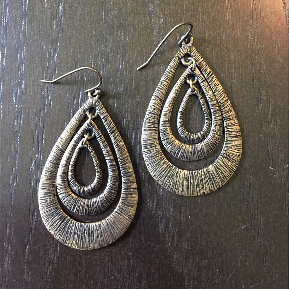 Gold and Black Textured Earrings