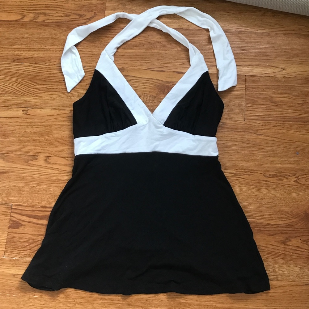 Black and white halter