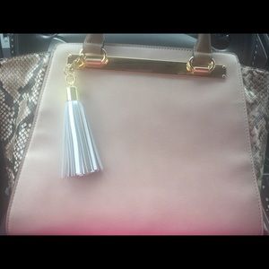 Suede and leather trim purse