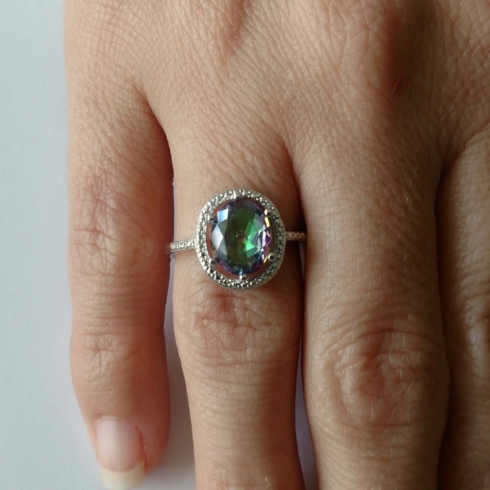 Mystic topaz ring