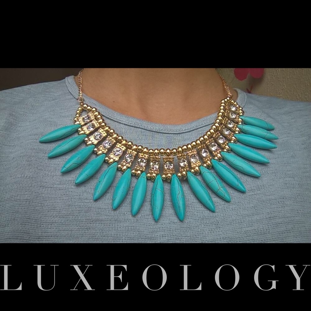 Turquoise Bohemian Bib Statement Necklace