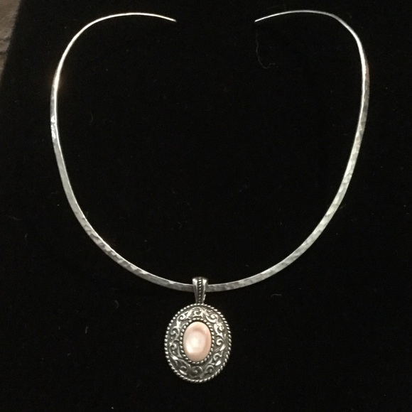 Artistic Pink Pearl & Sterling Necklace