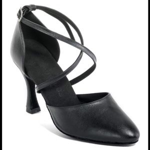 Rummos Black Leather Ballroom Shoes