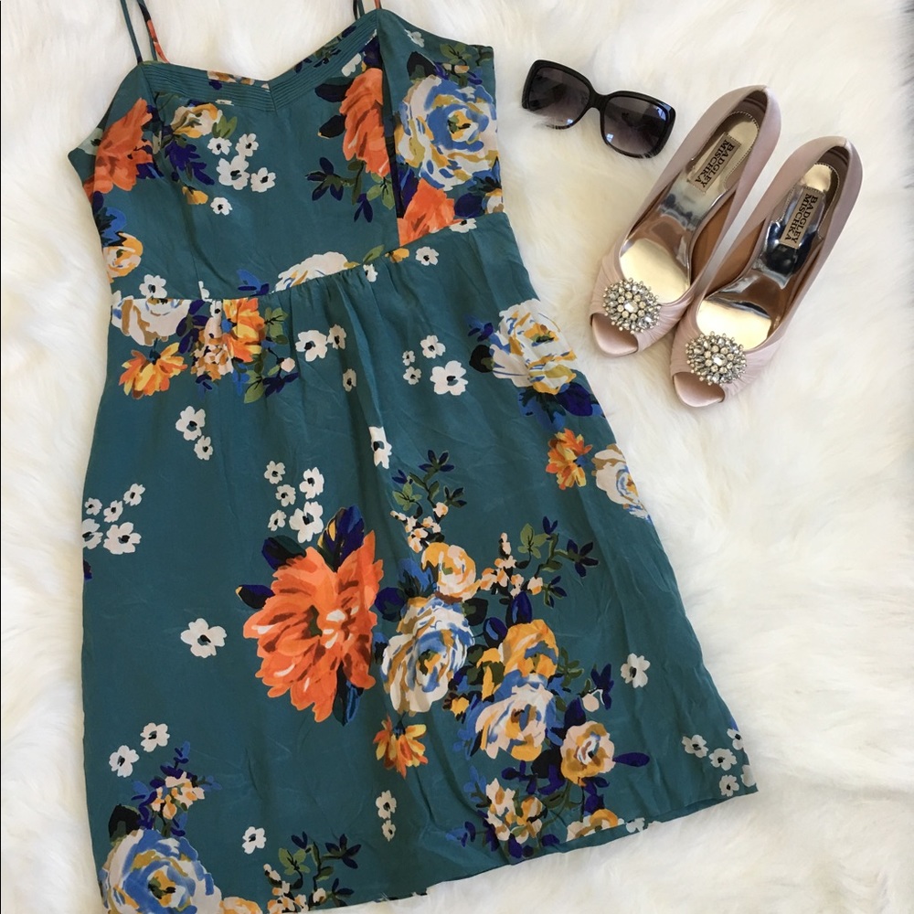 Anthropologie Moulinette Soeurs verdant silk dress