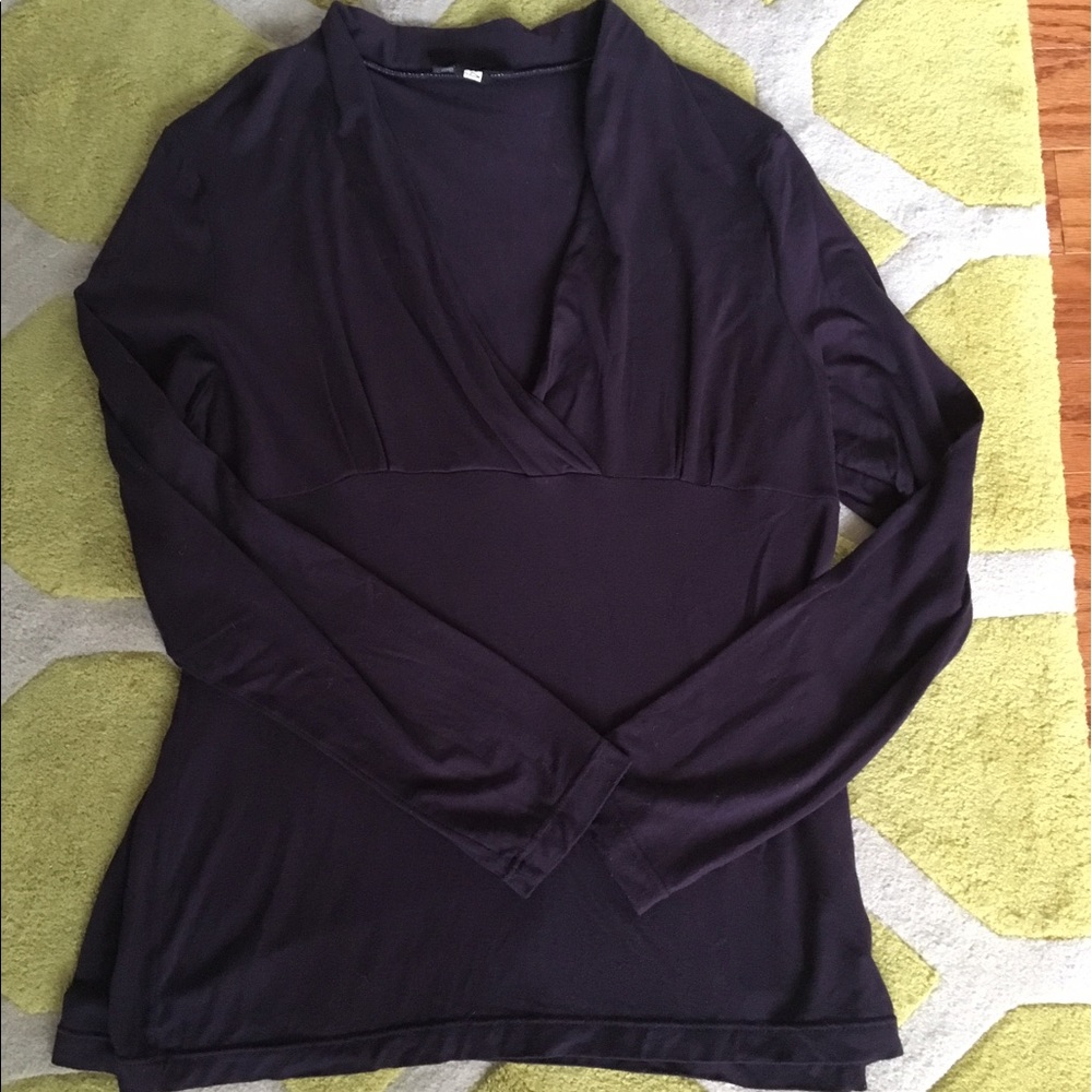Long sleeve eggplant colored top by Focus 2000