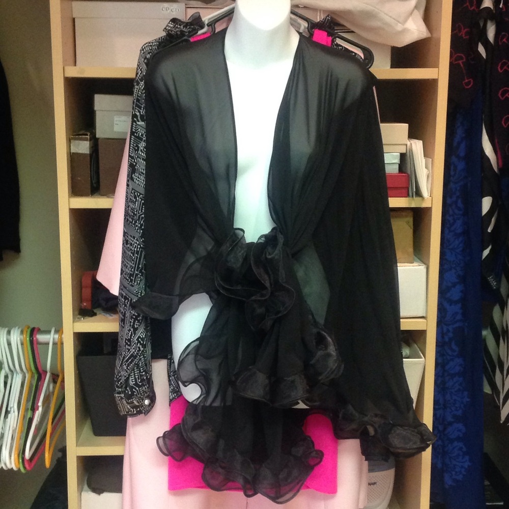 Black Nylon Polyester Shawl BEAUTIFUL