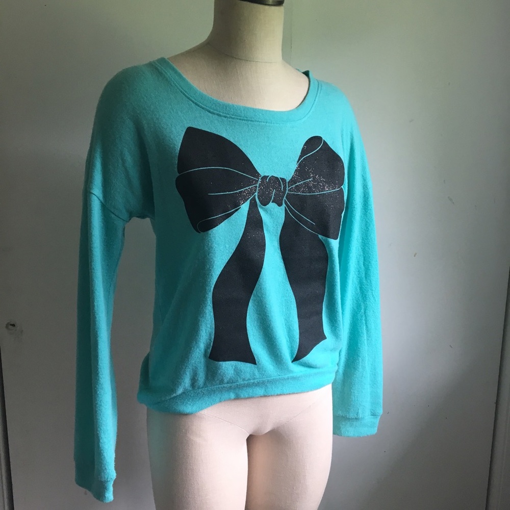 Light Blue Bow Sweater