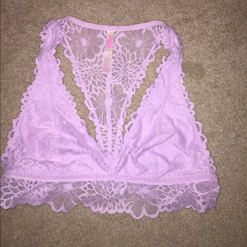 light pink/purple lace bralette