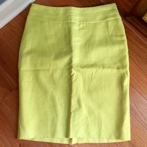 NWT The Limited Size 0 Yellow Pencil Skirt