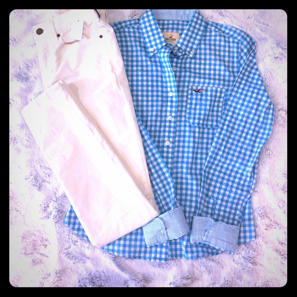 NWOT Hollister Blue Checkered shirt