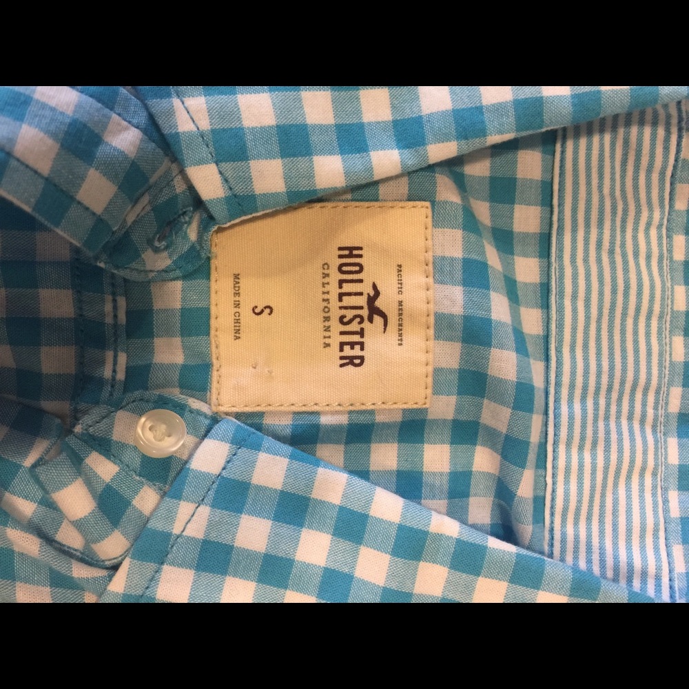 NWOT Hollister Blue Checkered shirt - Picture 4 of 4