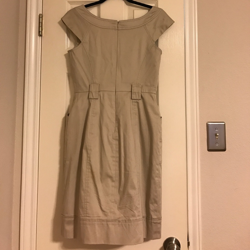 White House Black Market khaki pocket dress, sz 4 - Picture 5 of 6
