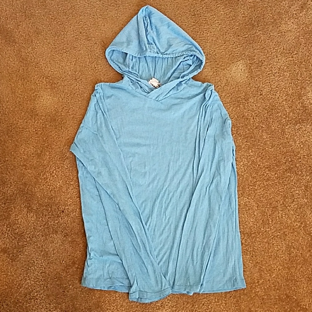Lightweight Blue Hooded Shirt