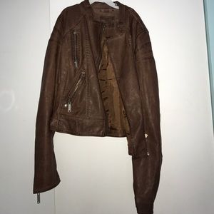Faux Leather Brown biker jacket