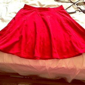 Red mini skirt