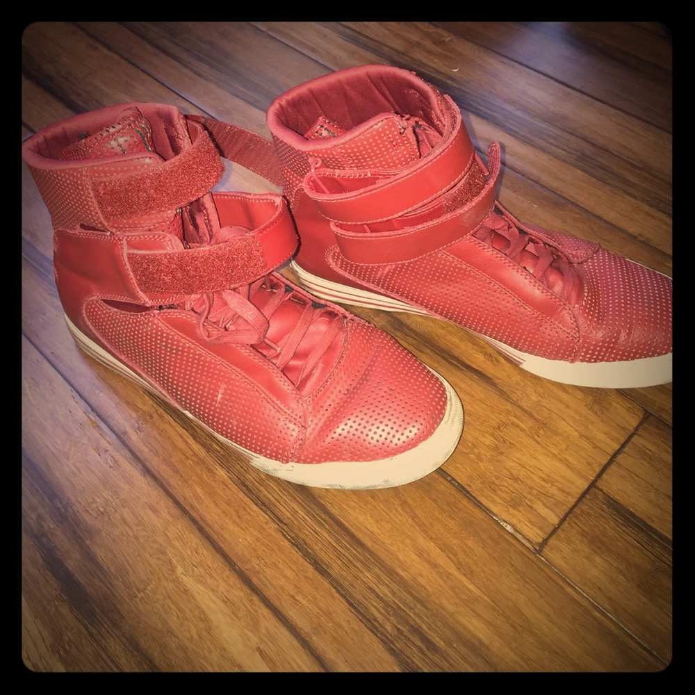Red Perf. Supra TK Society Leather Trainers