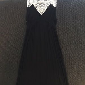 Ocean Drive Black and White Lace Maxi Dress