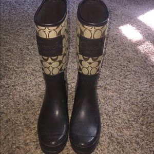 Coach rain boots size 8