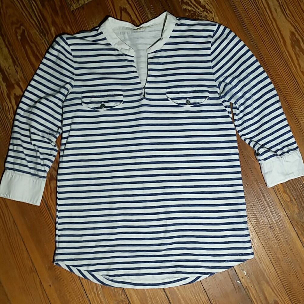 J. Crew 3/4 sleeve striped top