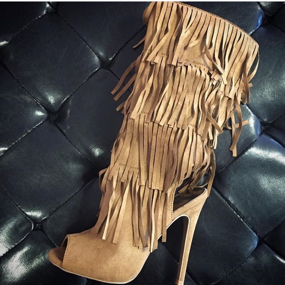 Fringe boot/heels