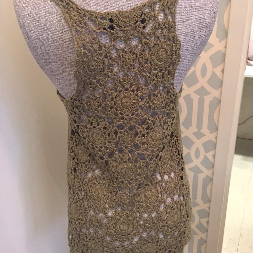 Crochet back tank top.