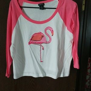 NWOT!!! Flamingo crop top size XL