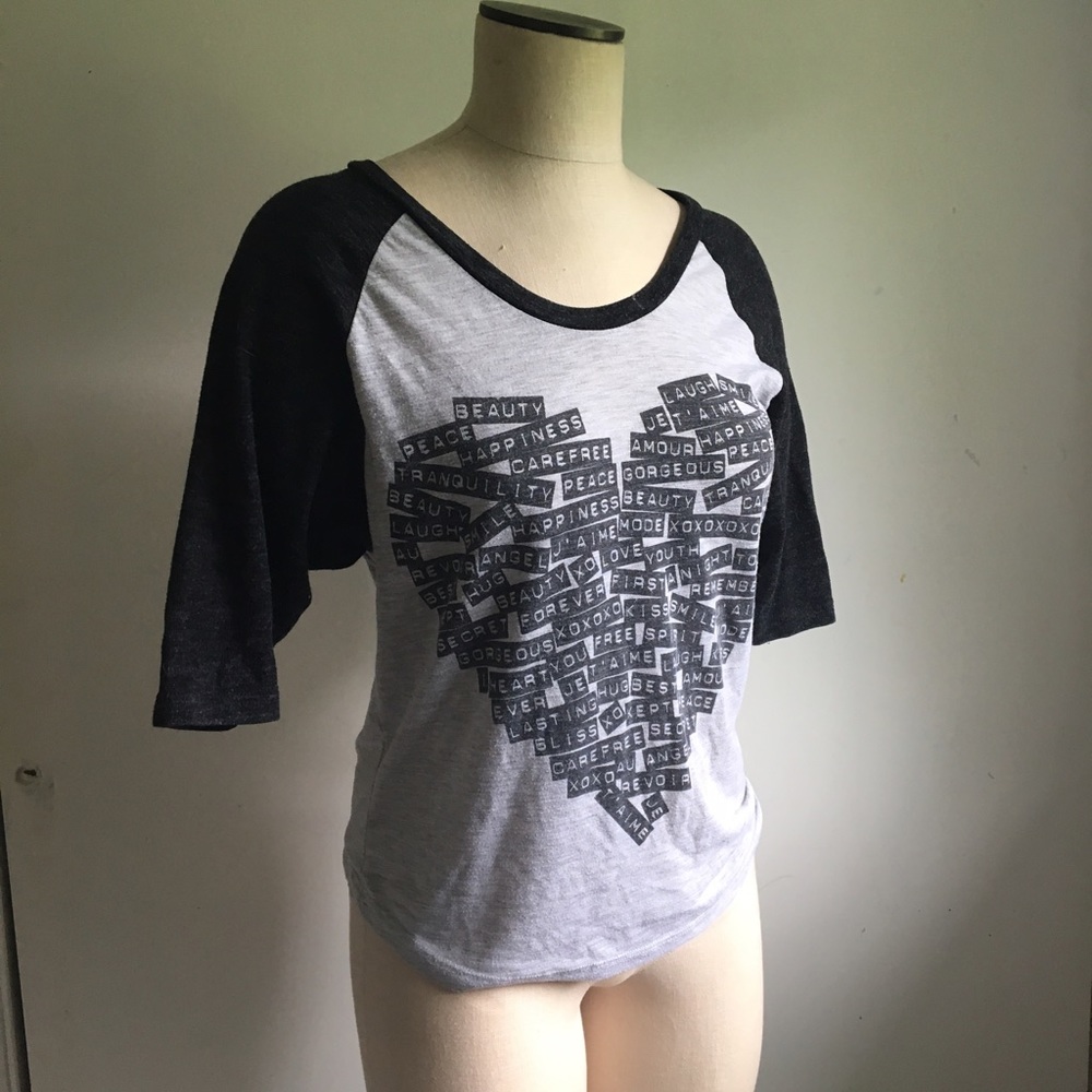 Basic Heart Baseball Style T-shirt