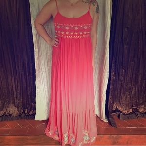 Coral maxi dress