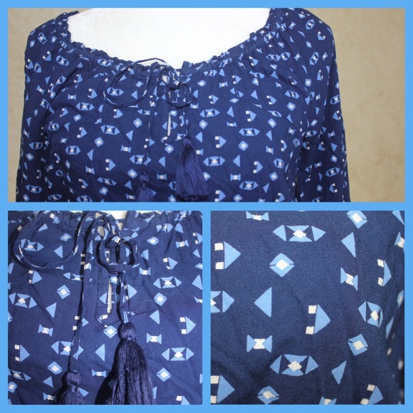 SALE! Blue Geometric Design Dress - Picture 4 of 4