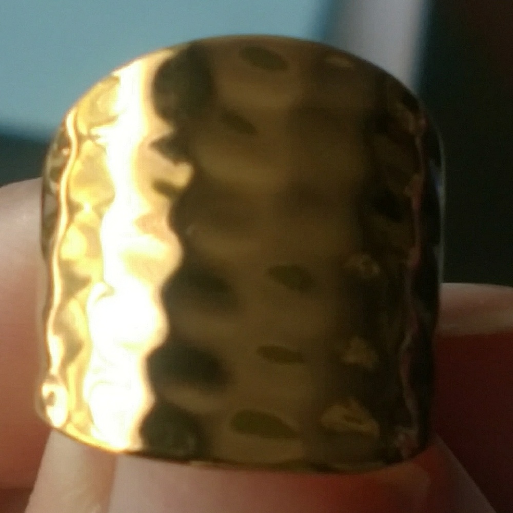 14k gold plated hammer-style ring