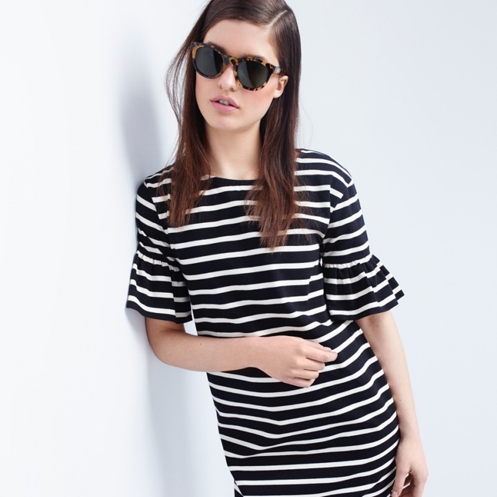J.Crew Bell Sleeve Striped Dress